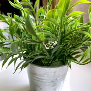 delicate, minimalist silver elephant necklace